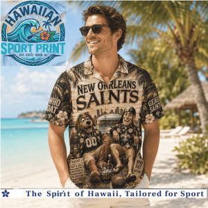 New Orleans Saints Who Dat Football Mascot Tropical Beach Summer Hawaiian Shirt