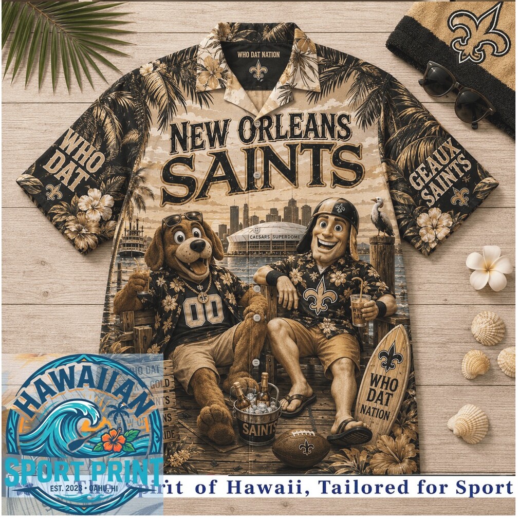 New Orleans Saints Who Dat Football Mascot Tropical Beach Summer Hawaiian Shirt New Orleans Saints Who Dat Football Mascot Tropical Beach Summer Hawaiian Shirt
