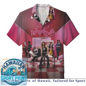 New York Dolls Glam Rock Band Vintage Concert Tour Hawaiian Shirt
