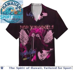 New York Dolls Glam Rock Band Vintage Concert Tour Hawaiian Shirt