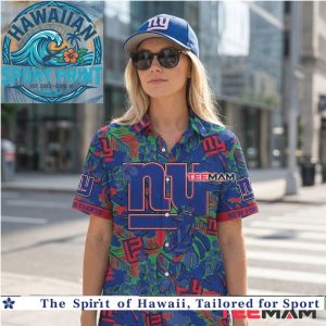 New York Giants Aloha Floral Tropical Pattern Summer Hawaiian Shirt