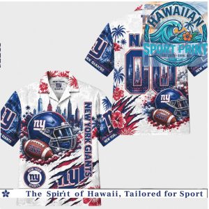 New York Giants Football Hawaiian Shirt Beach Aloha Button Down Shirt