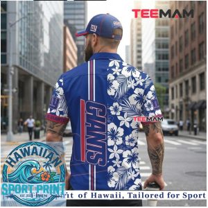 New York Giants Hibiscus Flower Tropical Aloha Summer Hawaiian Shirt