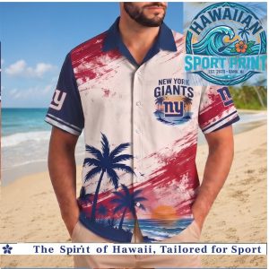 New York Giants NFL Sunset Palm Tree Hawaiian Shirt Beach Aloha Style