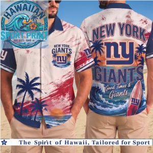 New York Giants NFL Sunset Palm Tree Hawaiian Shirt Beach Aloha Style