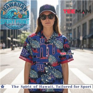 New York Giants Stress Blessed Obsessed Tropical Leaf Hawaiian Shirt