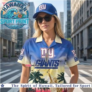 New York Giants Tropical Sunset Statue of Liberty Hawaiian Shirt