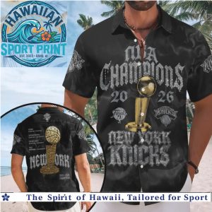 New York Knicks NBA Champions Trophy Basketball Sports Hawaiian Shirt