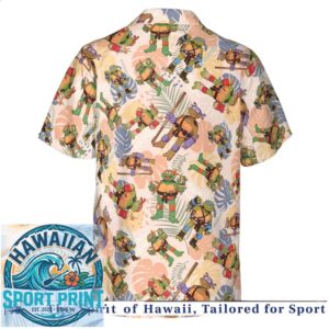 Ninja Turtle Action Tropical Aloha Hawaiian Shirt