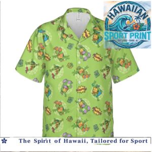 Ninja Turtle Skateboarding Tropical Summer Hawaiian Shirt