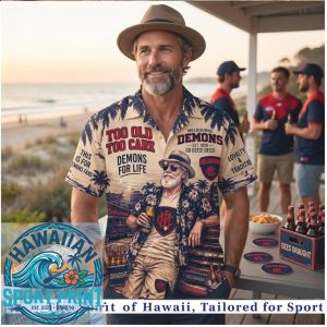 Melbourne Demons AFL Fan Too Old To Care Tropical Summer Hawaiian Shirt