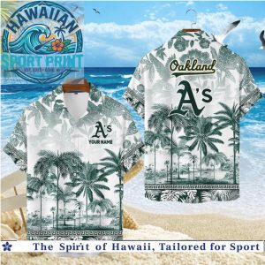 Oakland Athletics Baseball Green Palm Tree Hawaiian Shirt