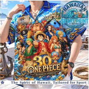 One Piece Anime 30th Anniversary Adventure Pirates Hawaiian Shirt