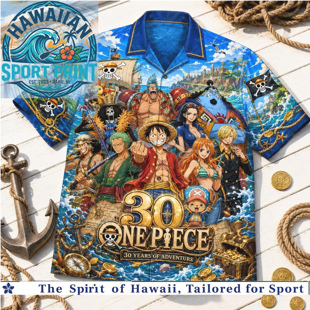 One Piece Anime 30th Anniversary Adventure Pirates Hawaiian Shirt One Piece Anime 30th Anniversary Adventure Pirates Hawaiian Shirt