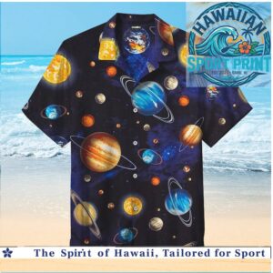 Outer Space Planets Solar System Astronomy Galaxy Hawaiian Shirt