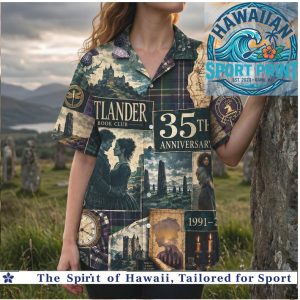 Outlander 35th Anniversary Time Traveler Scottish Highland Romance Aloha Shirt