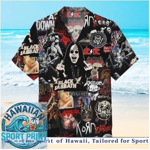 Ozzy Osbourne Black Sabbath Classic Heavy Metal Rock Collage Hawaiian Shirt