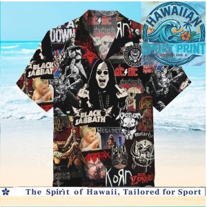 Ozzy Osbourne Black Sabbath Classic Heavy Metal Rock Collage Hawaiian Shirt