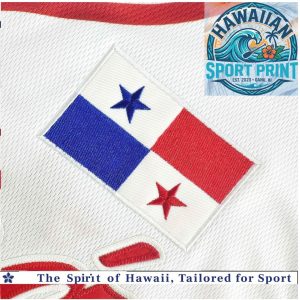 Panama Flag Custom Name White Red Baseball Jersey