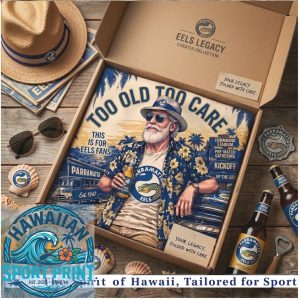 Parramatta Eels NRL Fan Too Old To Care Tropical Summer Hawaiian Shirt