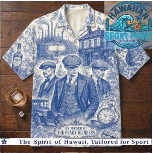 Peaky Blinders Shelby Company Limited Blue Toile de Jouy Hawaiian Shirt