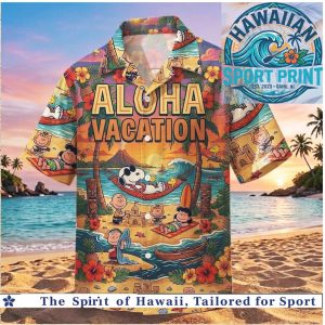 Peanuts Gang Aloha Vacation Sunset Beach Hawaiian Shirt
