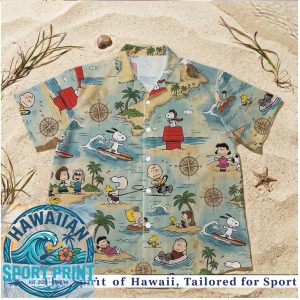 Peanuts Gang Island Map Vintage Tropical Hawaiian Shirt