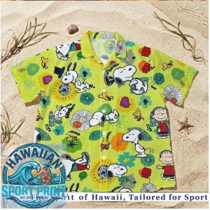 Peanuts Gang Snoopy Charlie Brown Retro Floral Hawaiian Shirt