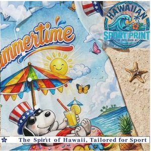 Peanuts Patriotic Snoopy Summertime Pool Hawaiian Shirt
