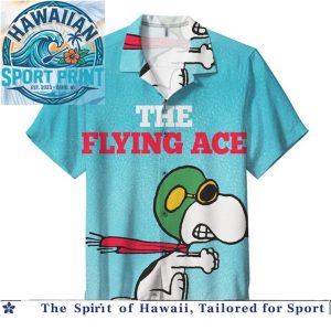 Peanuts Snoopy Cartoon Flying Ace Vintage Comic Hawaiian Shirt