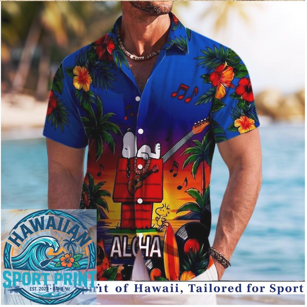Peanuts Snoopy Doghouse Sunset Music Aloha Hawaiian Shirt Peanuts Snoopy Doghouse Sunset Music Aloha Hawaiian Shirt