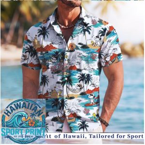 Peanuts Snoopy Hammock Coral Reef Beach Hawaiian Shirt