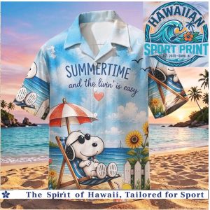 Peanuts Snoopy Sunflower Beach Sun Umbrella Hawaiian Shirt