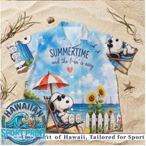 Peanuts Snoopy Sunflower Beach Sun Umbrella Hawaiian Shirt