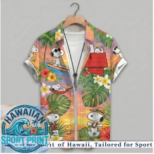Peanuts Snoopy Sunset Tropical Beach Hawaiian Shirt