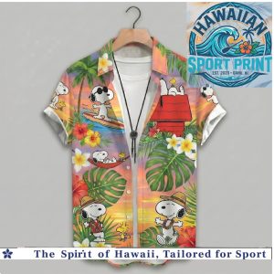 Peanuts Snoopy Sunset Tropical Beach Hawaiian Shirt