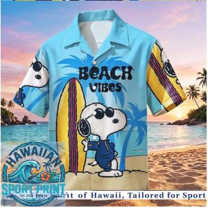 Peanuts Snoopy Surfboard Beach Vibes Tropical Hawaiian Shirt