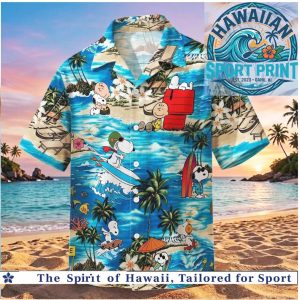 Peanuts Snoopy Surfing Beach Tropical Hawaiian Shirt