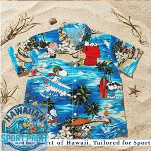 Peanuts Snoopy Surfing Beach Tropical Hawaiian Shirt