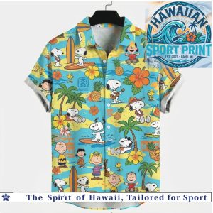 Peanuts Snoopy Tropical Surf Vacation Summer Aloha Hawaiian Shirt