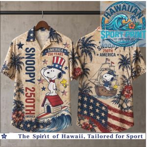 Peanuts Snoopy Uncle Sam Hat America 250th Patriotic Hawaiian Shirt