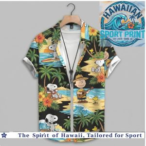 Peanuts Surfboard Snoopy Island Sunset Summer Hawaiian Shirt