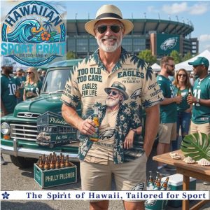Philadelphia Eagles Football Fan Too Old To Care Tropical Summer Hawaiian Shirt