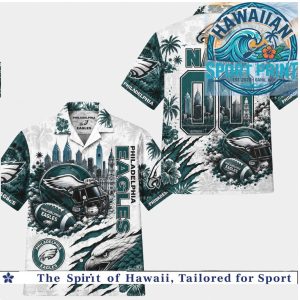 Philadelphia Eagles Football Hawaiian Shirt Beach Aloha Button Down Shirt