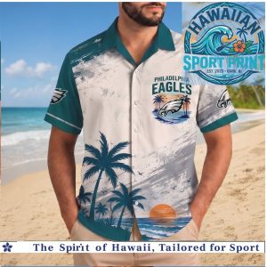 Philadelphia Eagles NFL Beach Ocean Wave Tropical Hawaiian Shirt Summer Aloha