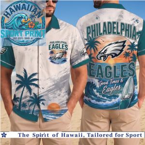 Philadelphia Eagles NFL Beach Ocean Wave Tropical Hawaiian Shirt Summer Aloha