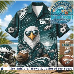 Philadelphia Eagles Tropical Eagle Summer Beach Aloha Hawaiian Shirt