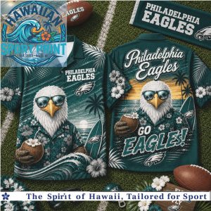 Philadelphia Eagles Tropical Eagle Summer Beach Aloha Hawaiian Shirt
