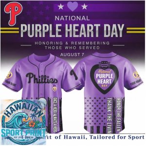 Philadelphia Phillies National Purple Heart Day Baseball Jersey