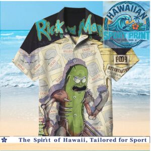 Pickle Rick Sci Fi Cartoon Summer Hawaiian Shirt